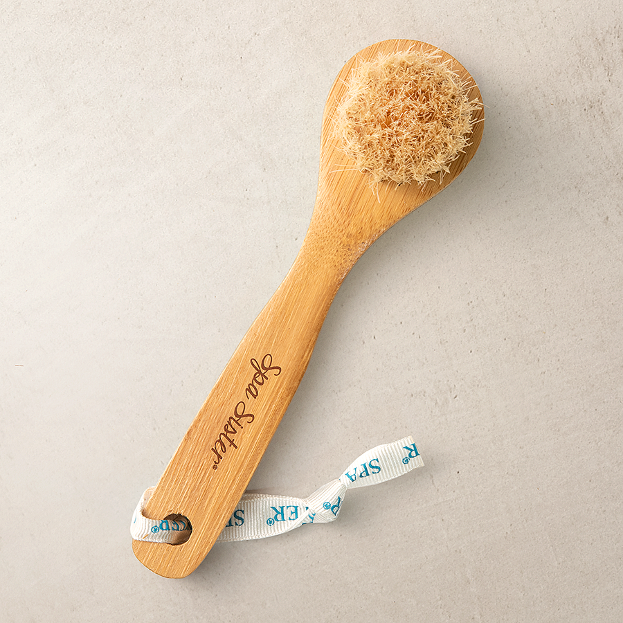 Natural bristle dry face brush you can use both dry and wet to get the best gentle exfoliating clean face.
